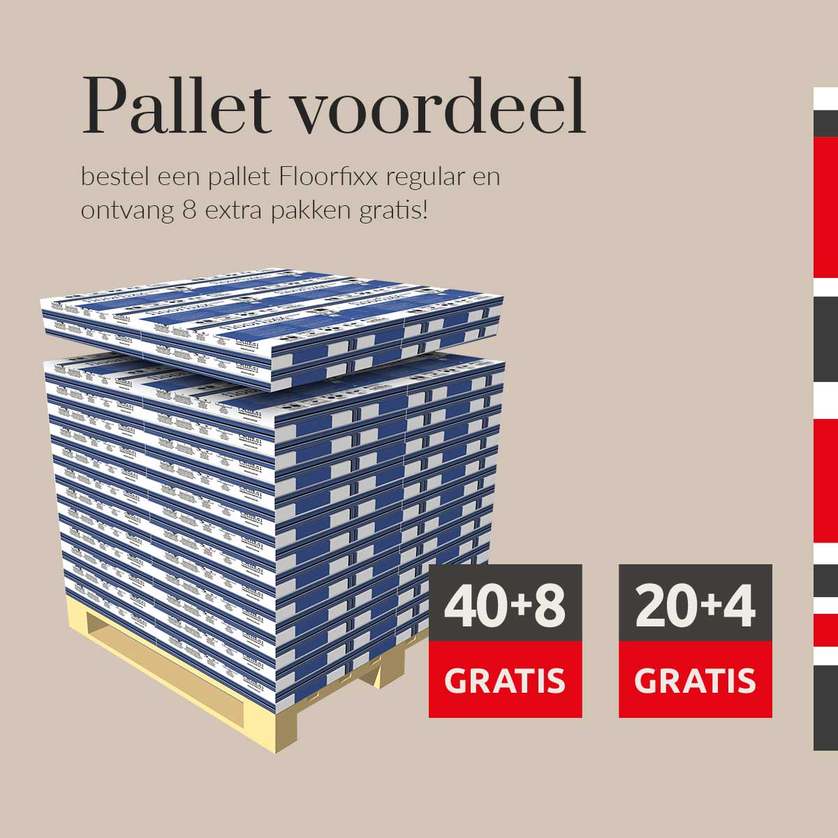 Floofixx regular op een pallet. Koop 40 pakken en krijg er 8 extra gratis