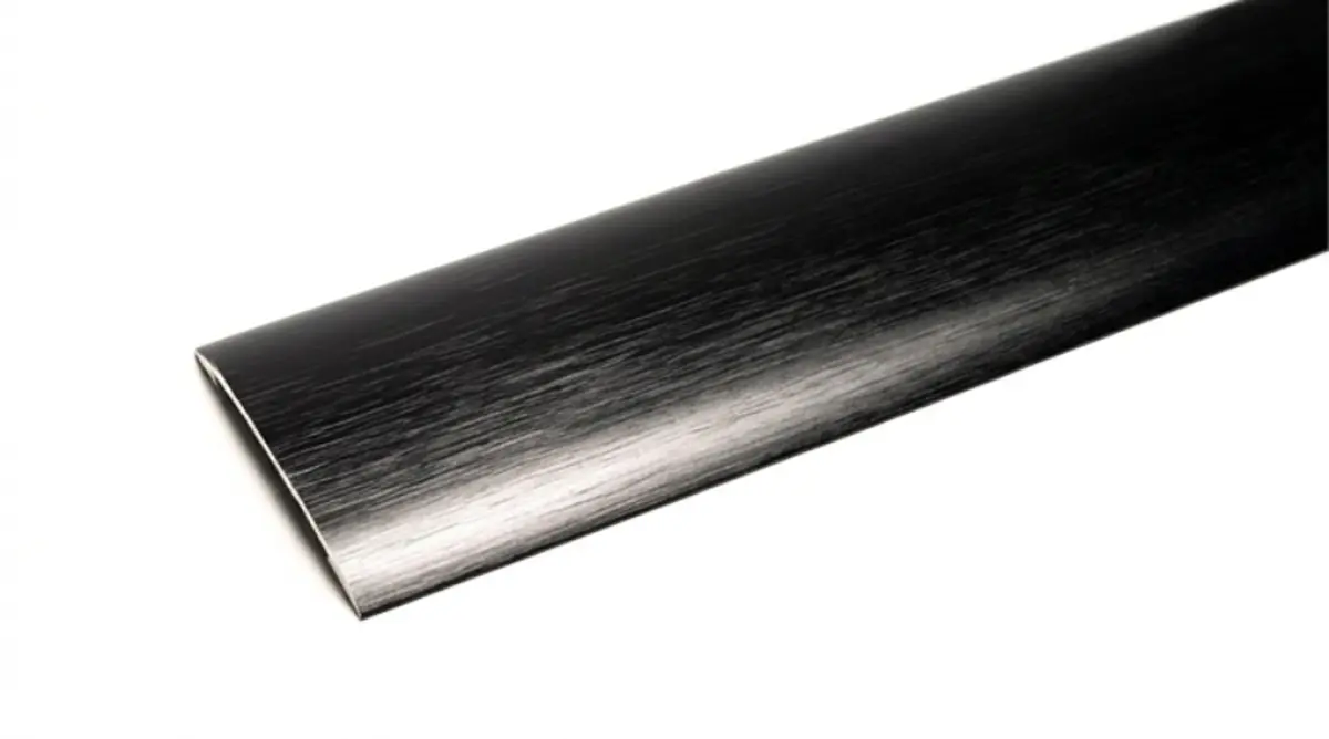 Premier Coverstrip stick down brushed black metal 15 x 0,90 m.