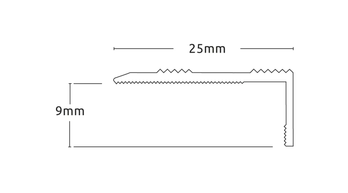 Premier Nosing 9 mm stick down brushed light bronze 5 x 2,70 m.