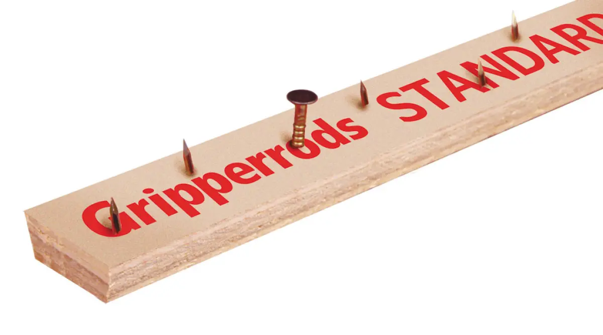Standard Gripper Pre-Nailed for Wood Floors, Medium Pin & Wood Nail