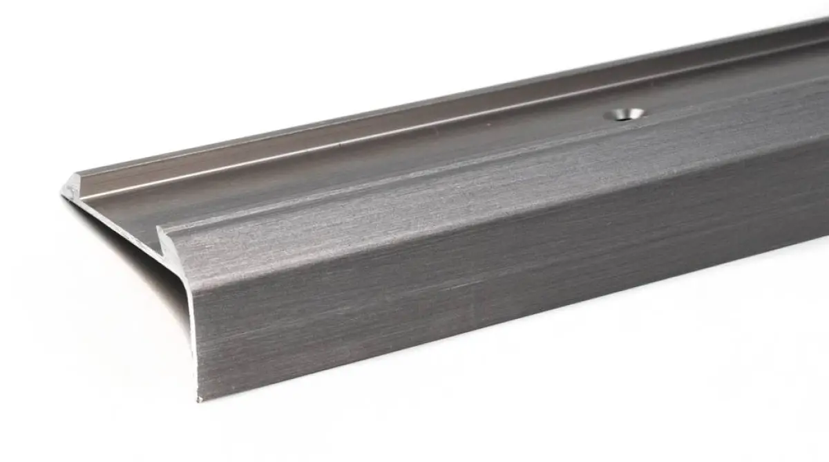 Aluminum Stair Nose Profile 45 x 15 mm Brushed Nickel