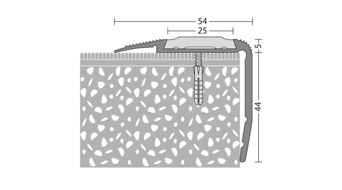 PVC inleg zwart voor trapneuzen 25 m x 25 mm