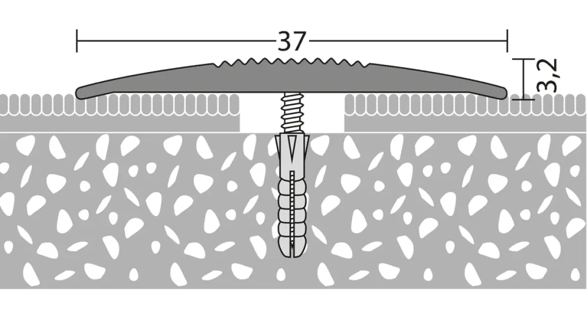 Aluminium naadafdekstrip mat goud