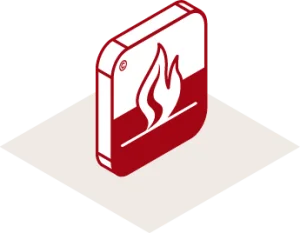 Icoon wat aanduidt dat Estillon ondervloeren bijdragen aan brandvertraging
