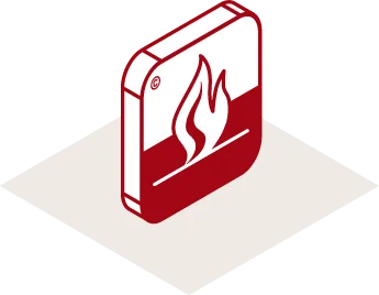 Icoon wat aanduidt dat Estillon ondervloeren bijdragen aan brandvertraging