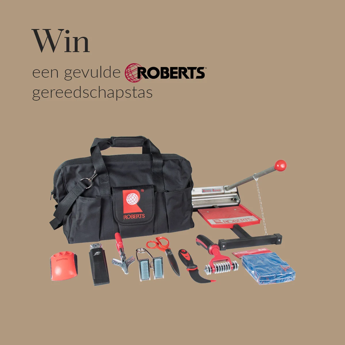 Win een gevulde Roberts gereedschapstas